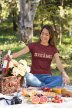 Women's Maroon Round Neck T-shirts