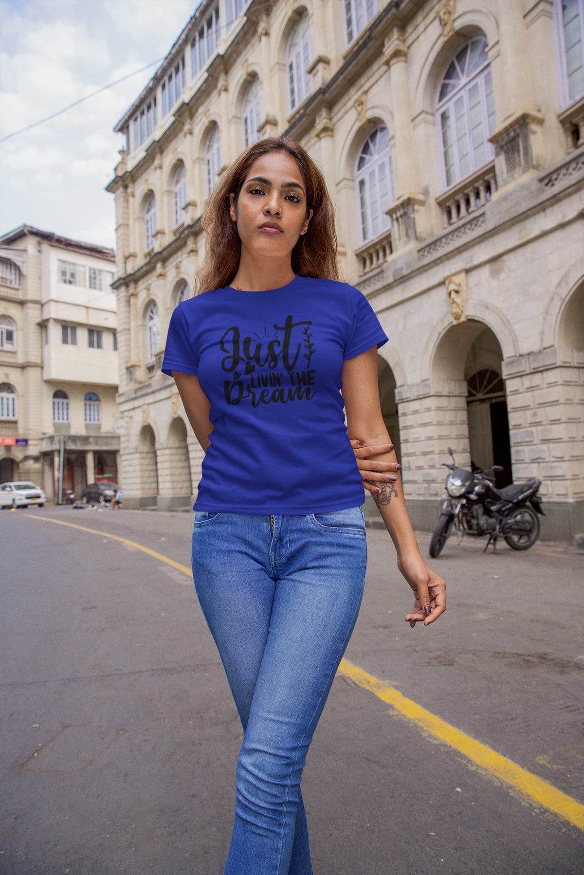 WOMENS ROYAL BLUE ROUNDNECK T-SHIRT