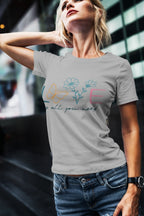 Women's Melange Grey Round Neck T-shirts