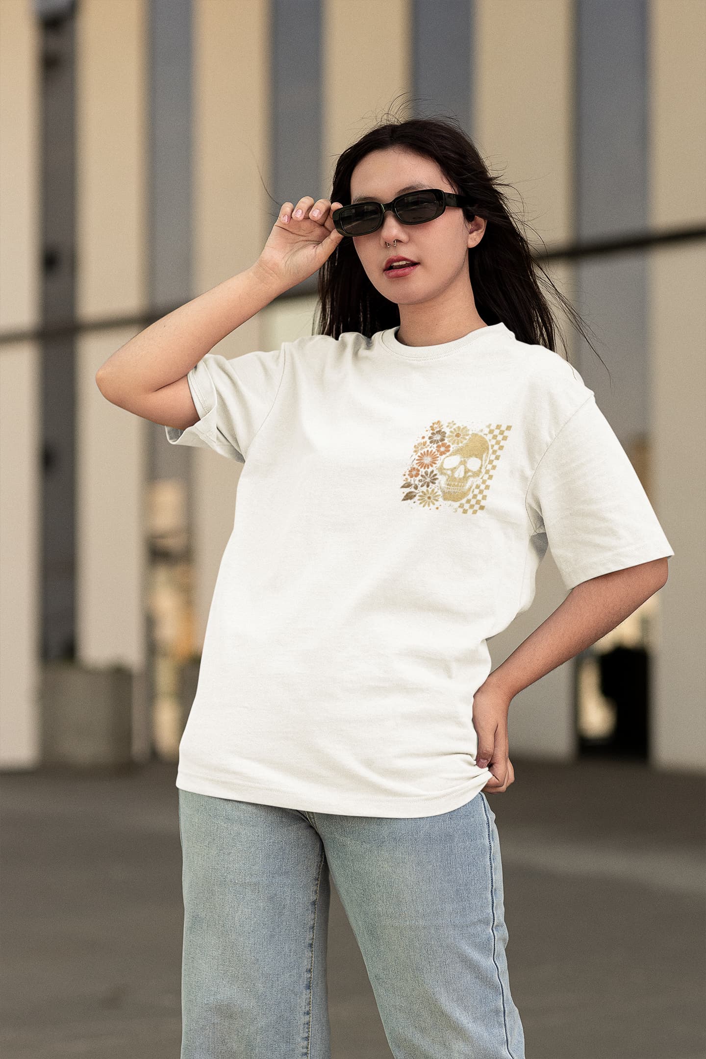 Men's White Oversized Round Neck T-shirt