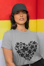 Women's Melange Grey Round Neck T-shirts