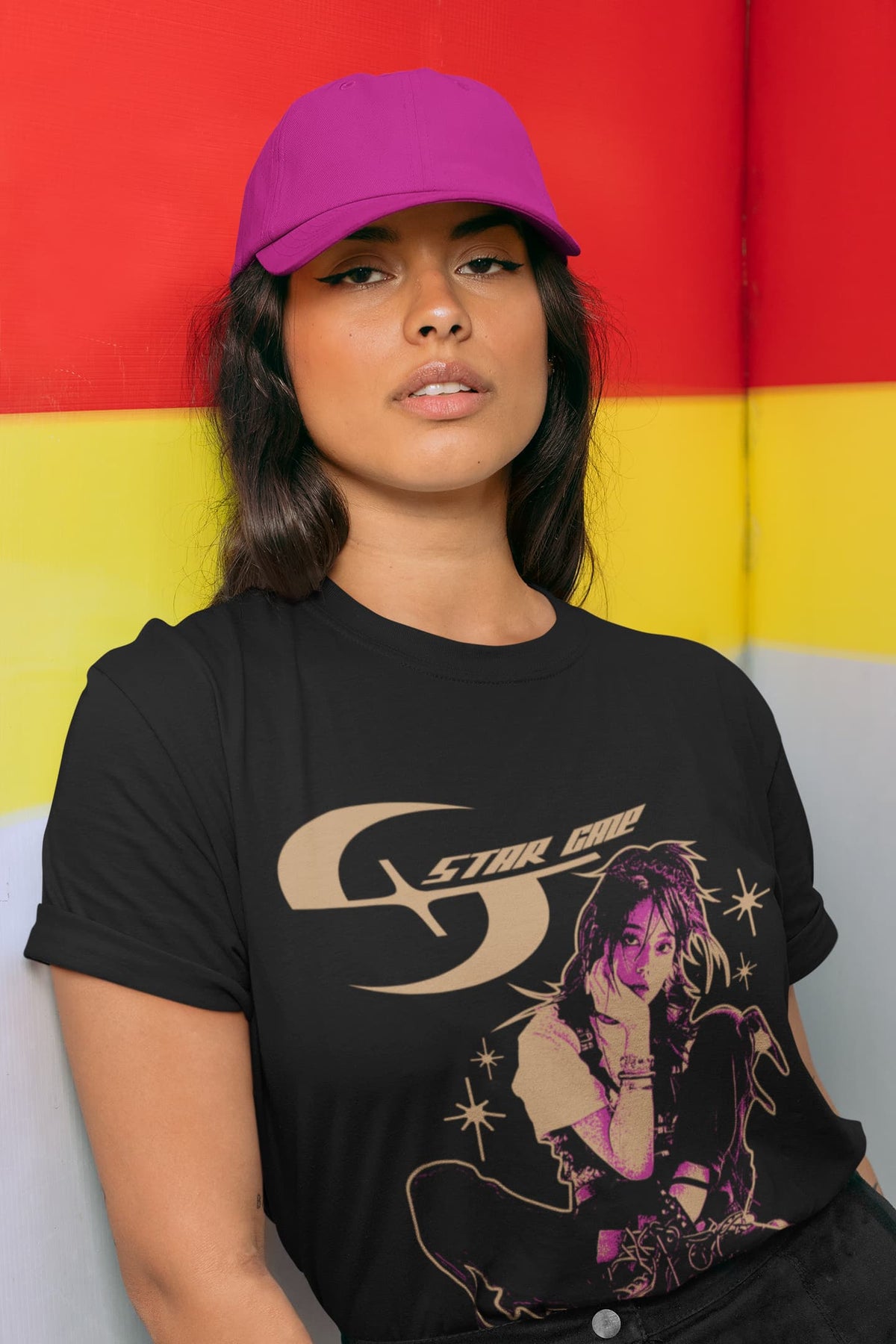 Women's Black Round Neck T-shirts