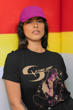 Women's Black Round Neck T-shirts
