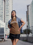 WOMENS COFFEE BROWN ROUNDNECK T-SHIRT