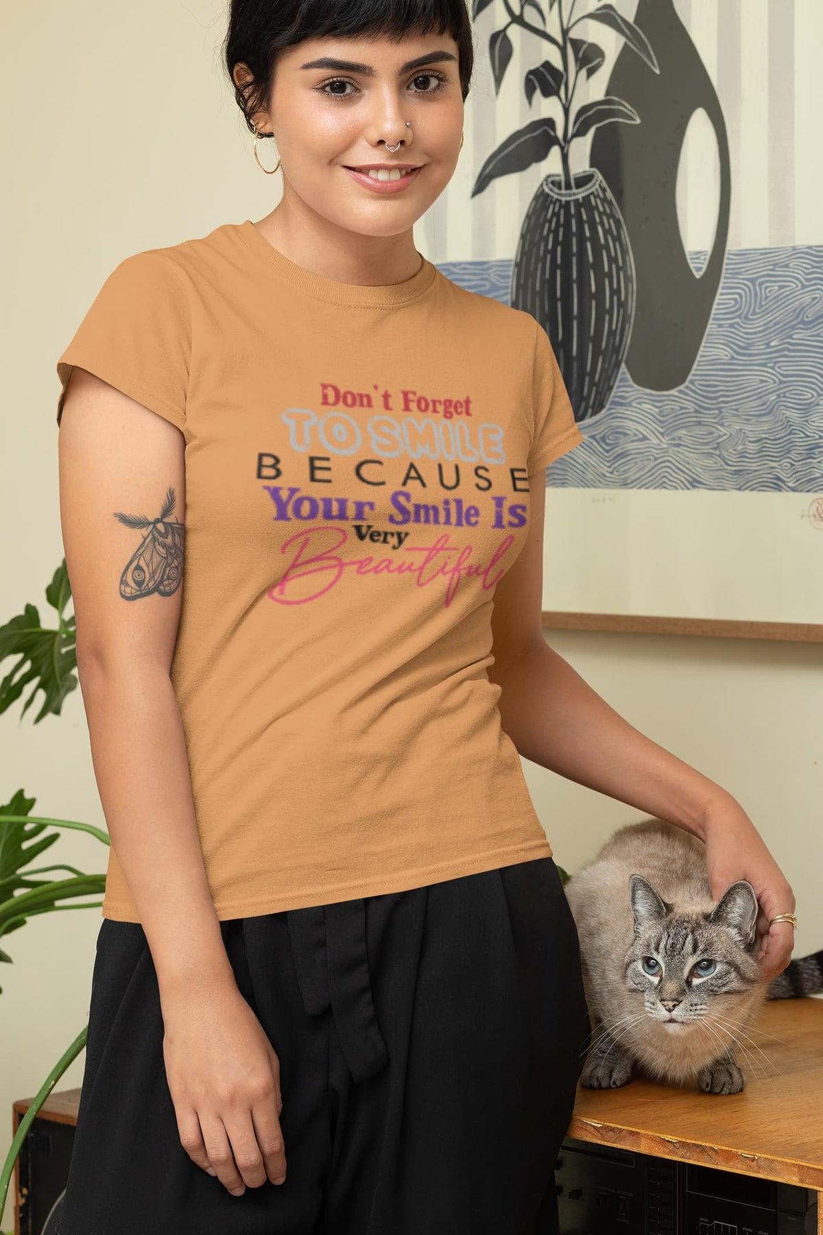 WOMENS MUSTARD YELLOW ROUNDNECK T-SHIRT