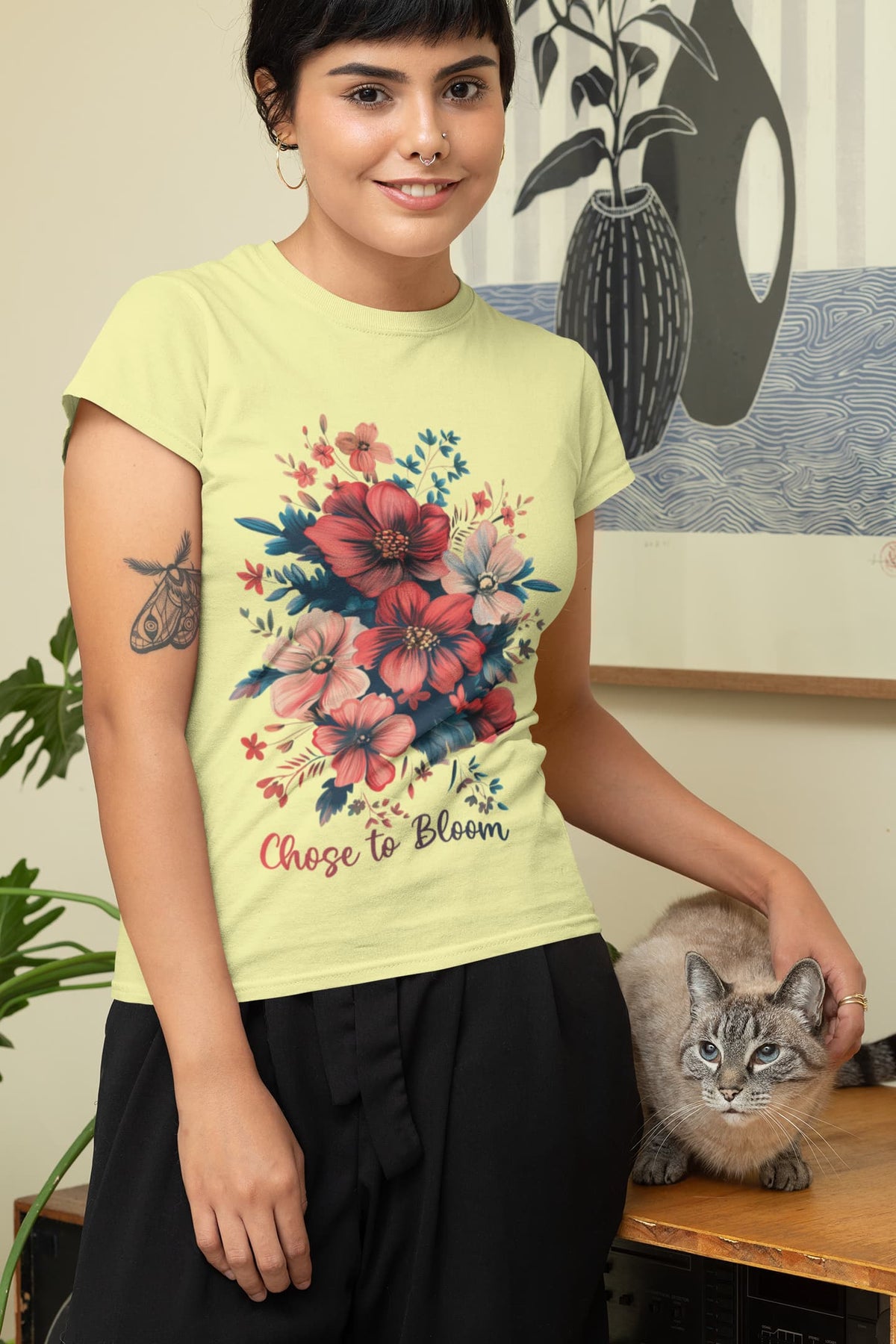 Women's Butter Yellow Round Neck T-shirt