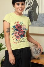 Women's Butter Yellow Round Neck T-shirt
