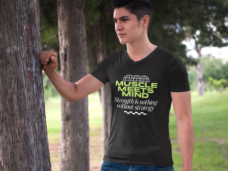 MENS BLACK VNECK T-SHIRT 