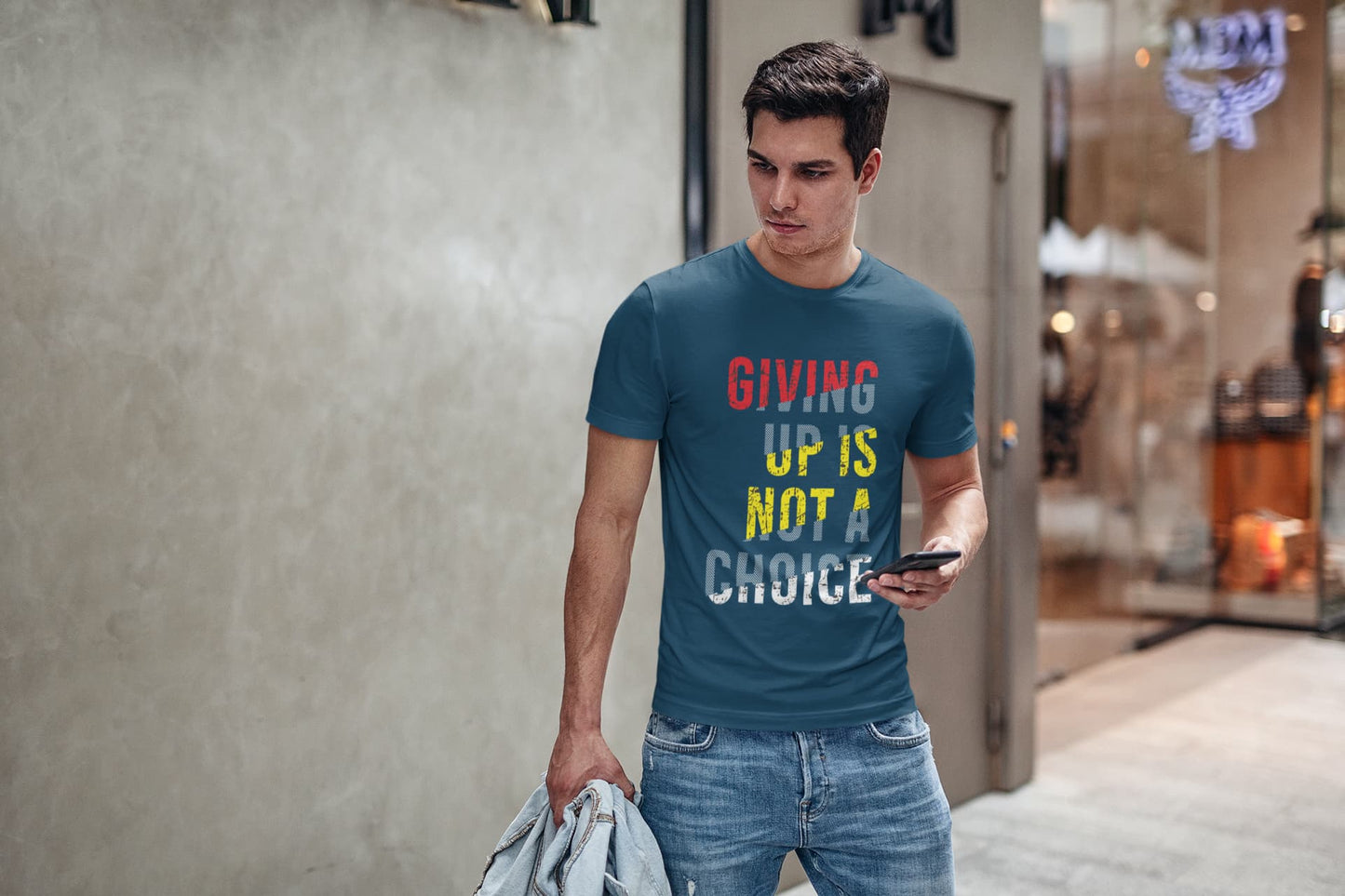 Men's Navy Blue Round Neck T-shirts