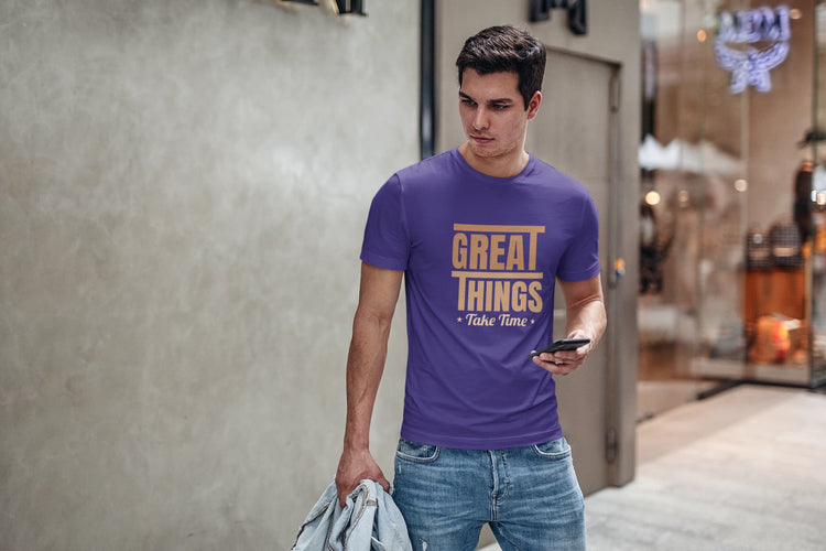 MENS PURPLE ROUNDNECK T-SHIRT