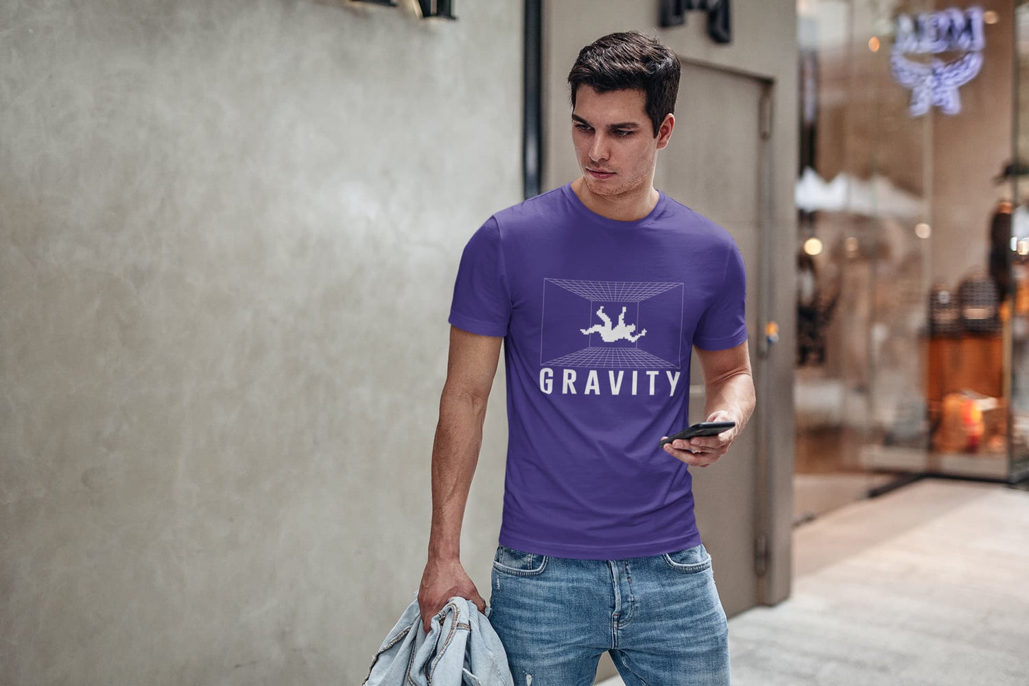 MENS PURPLE ROUNDNECK T-SHIRT