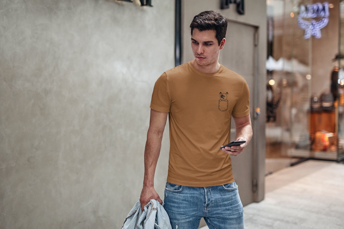 Men's Chocolate Brown Round Neck T-shirts