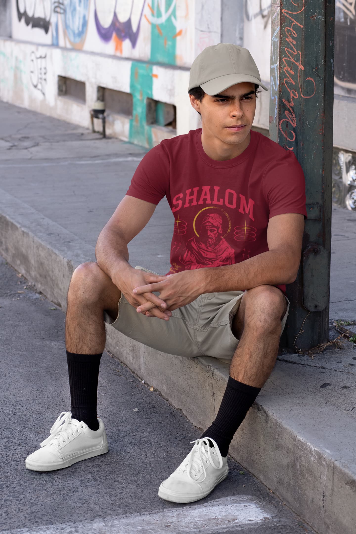 Men's Maroon Round Neck T-shirts