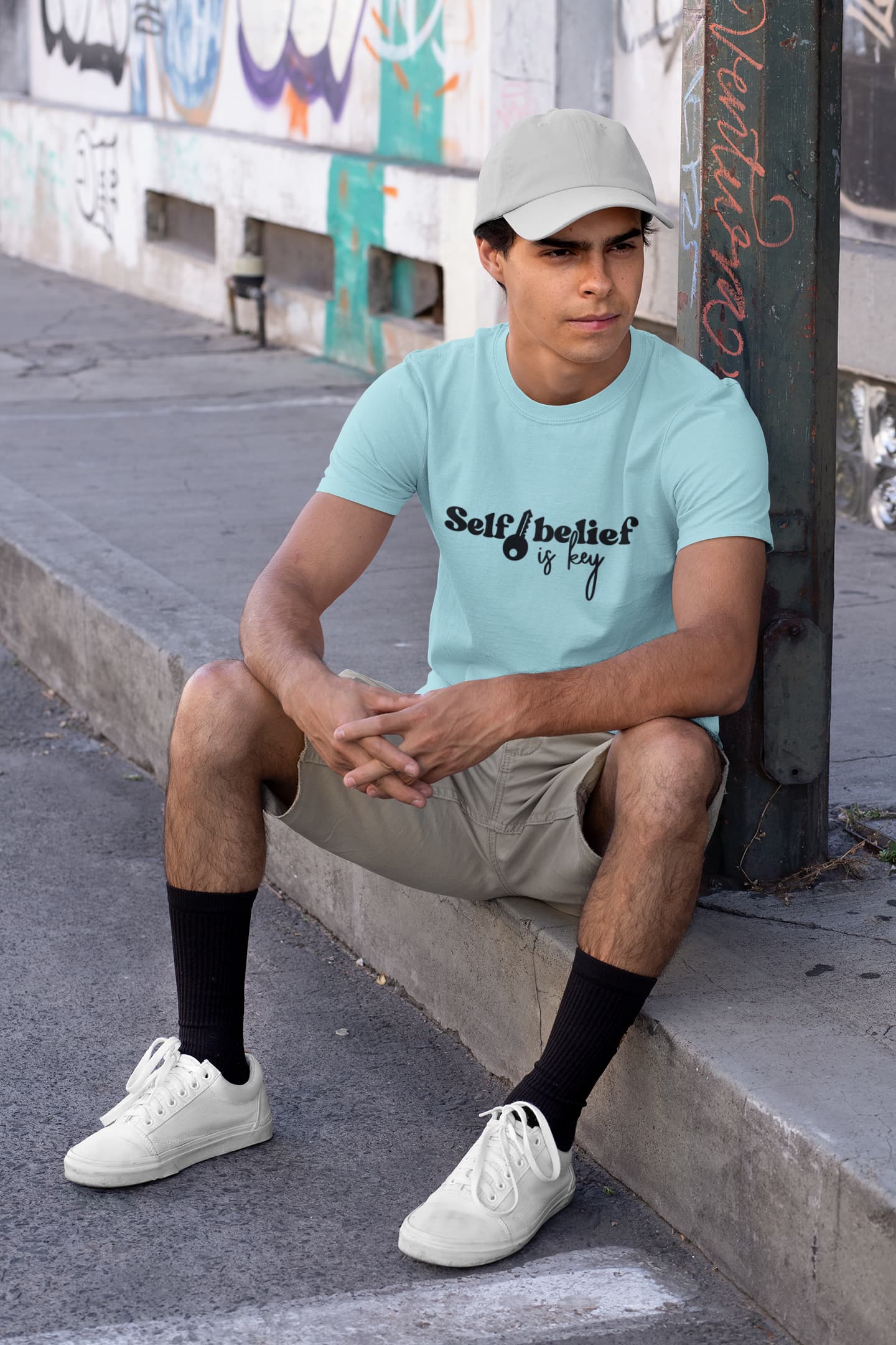 MENS SURF BLUE ROUNDNECK T-SHIRT