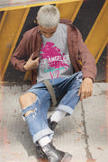 Karavirs® California Melange Grey graphic tee for men India