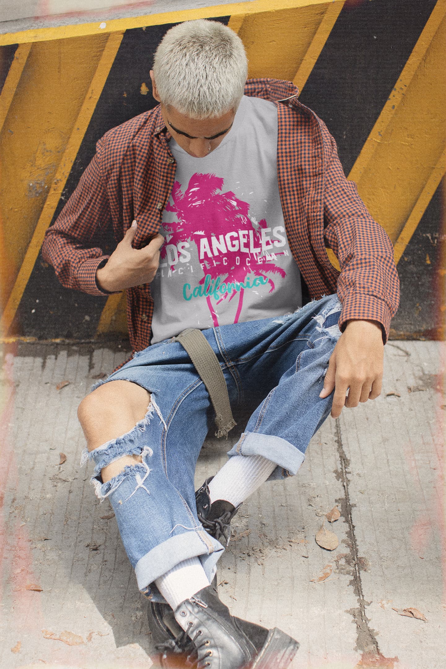 Men's Melange Grey Round Neck T-shirts