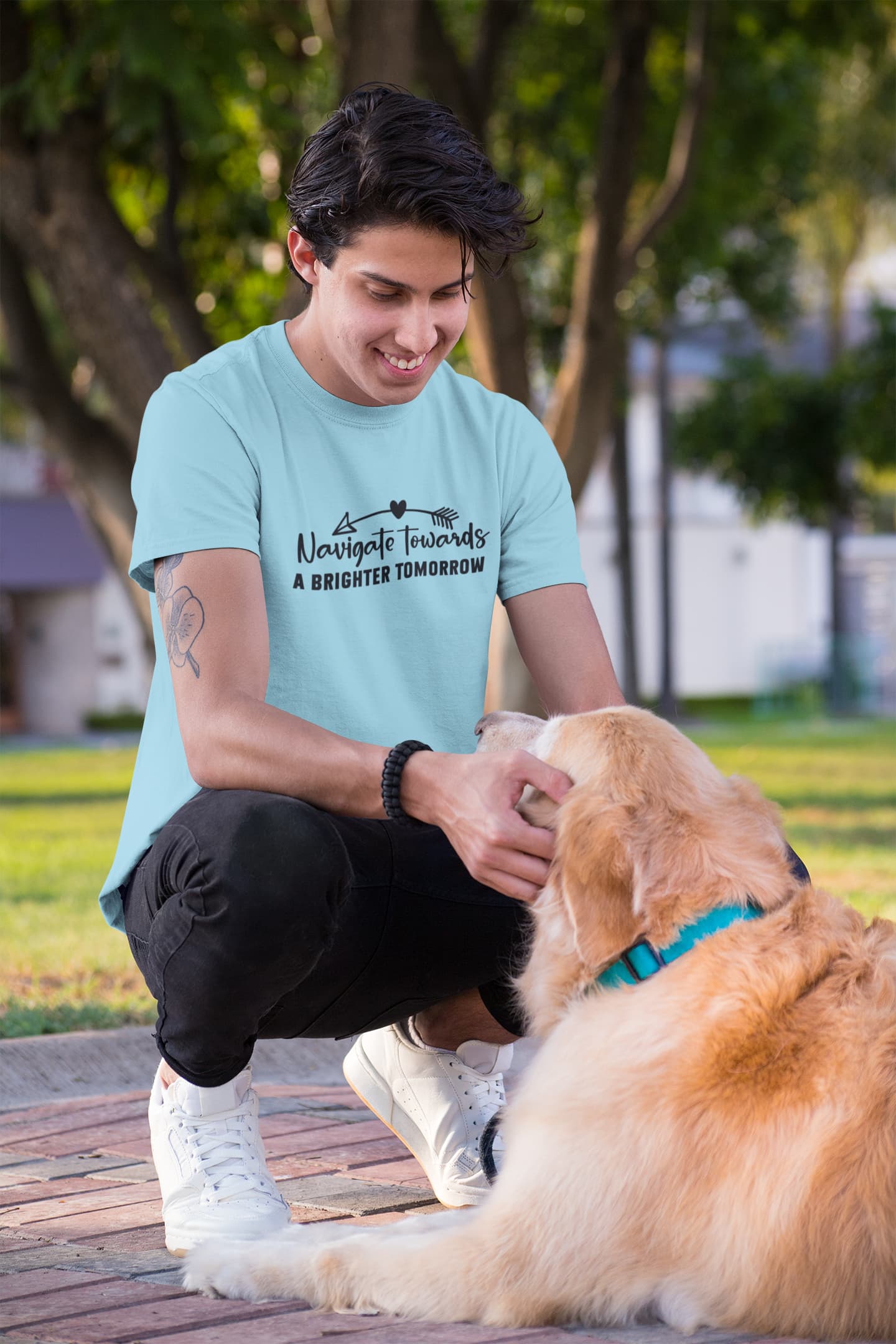 MENS SURF BLUE ROUNDNECK T-SHIRT