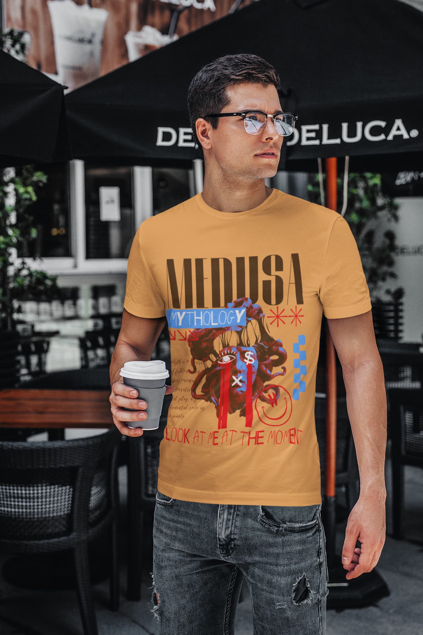 Men's Mustard Yellow Round Neck T-shirts