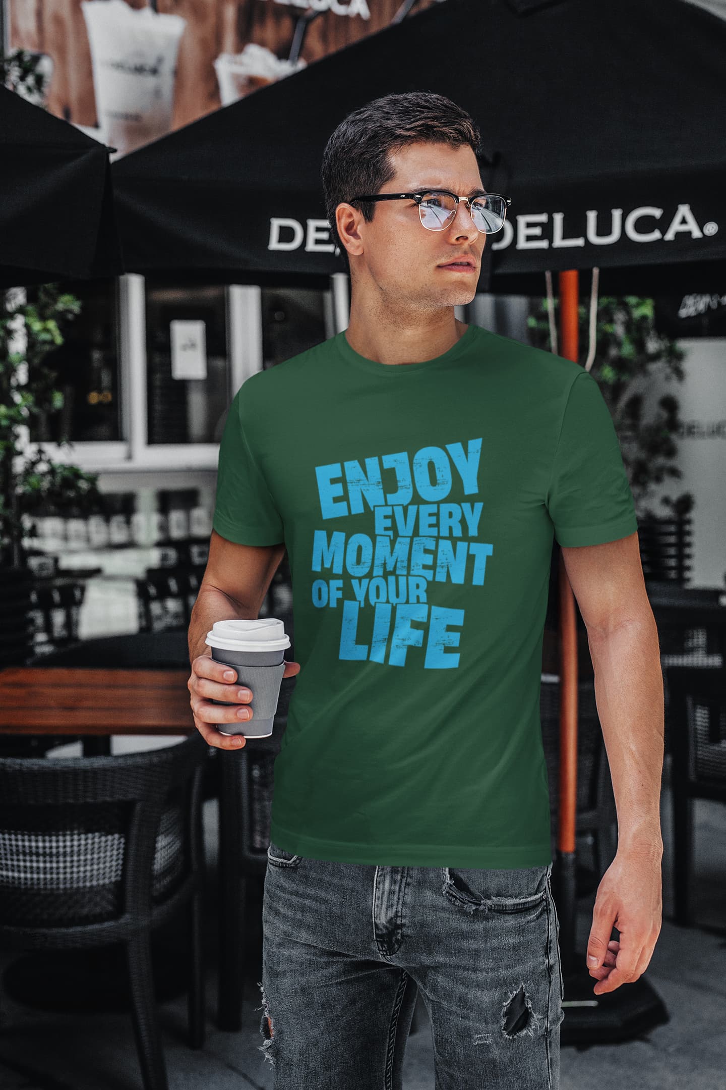 MENS OLIVE GREEN ROUNDNECK T-SHIRT