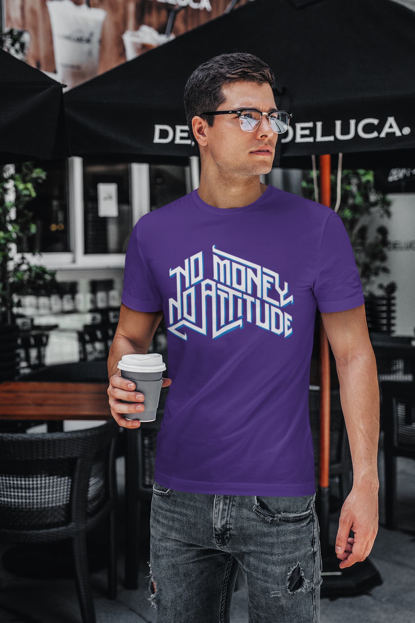 Men's Purple Round Neck T-shirts