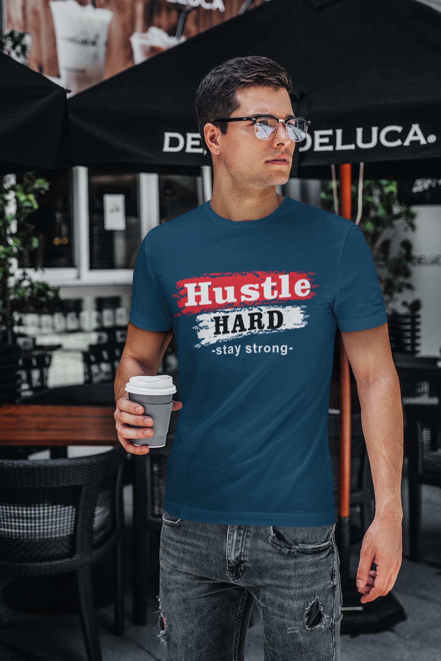 Men's Navy Blue Round Neck T-shirts