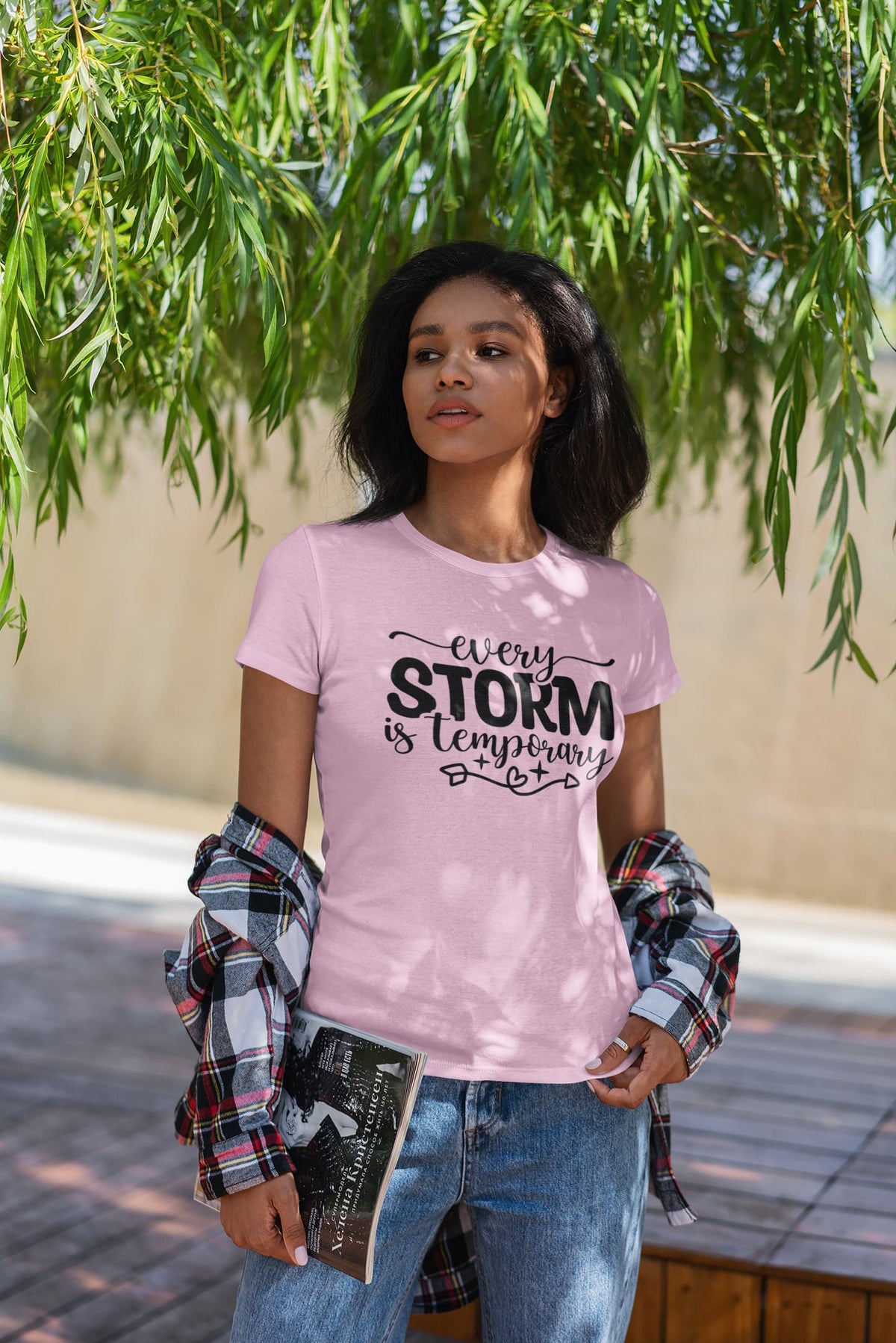 Karavirs® Passing Light Pink graphic tee for women India