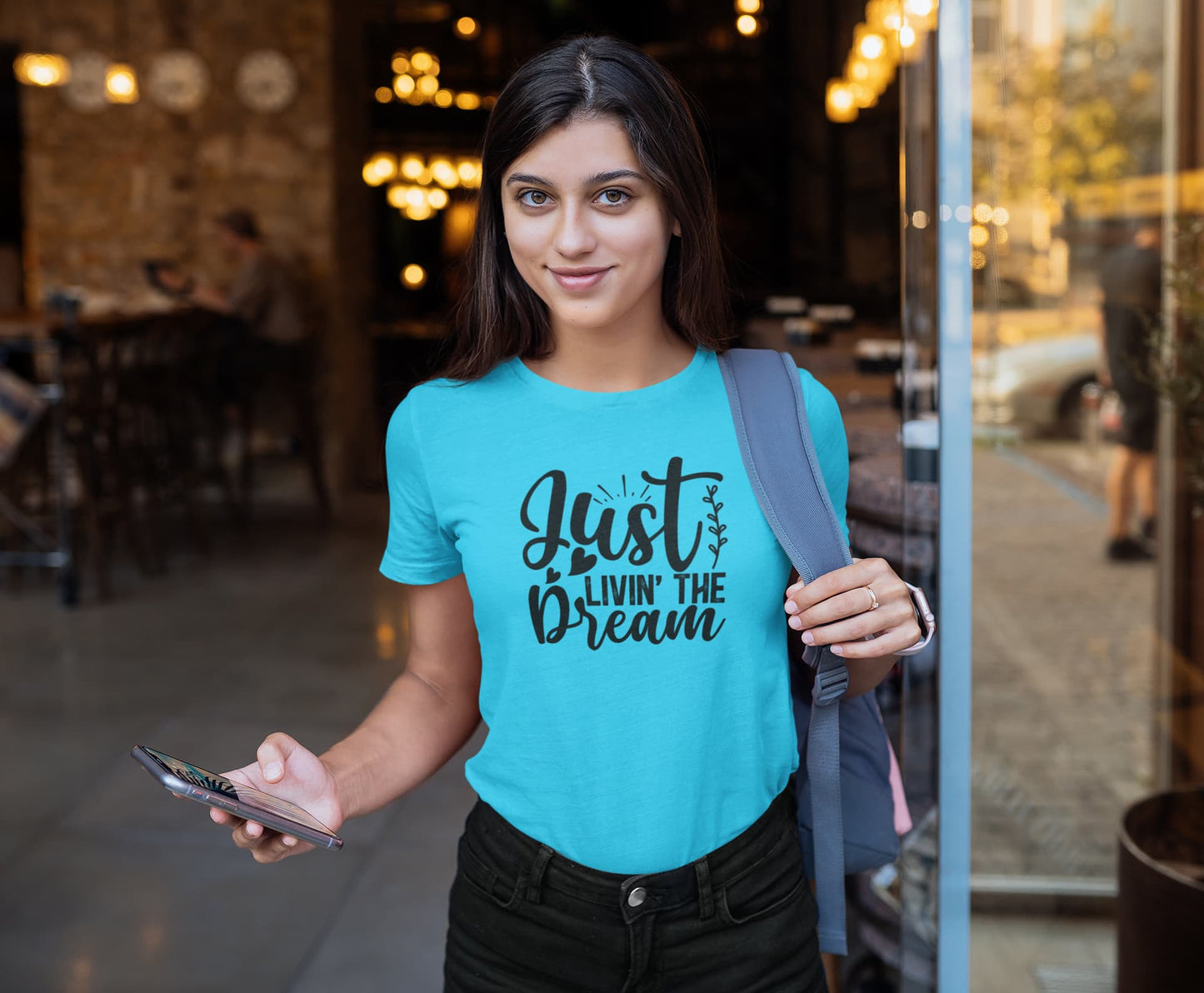 WOMENS SKY BLUE ROUNDNECK T-SHIRT