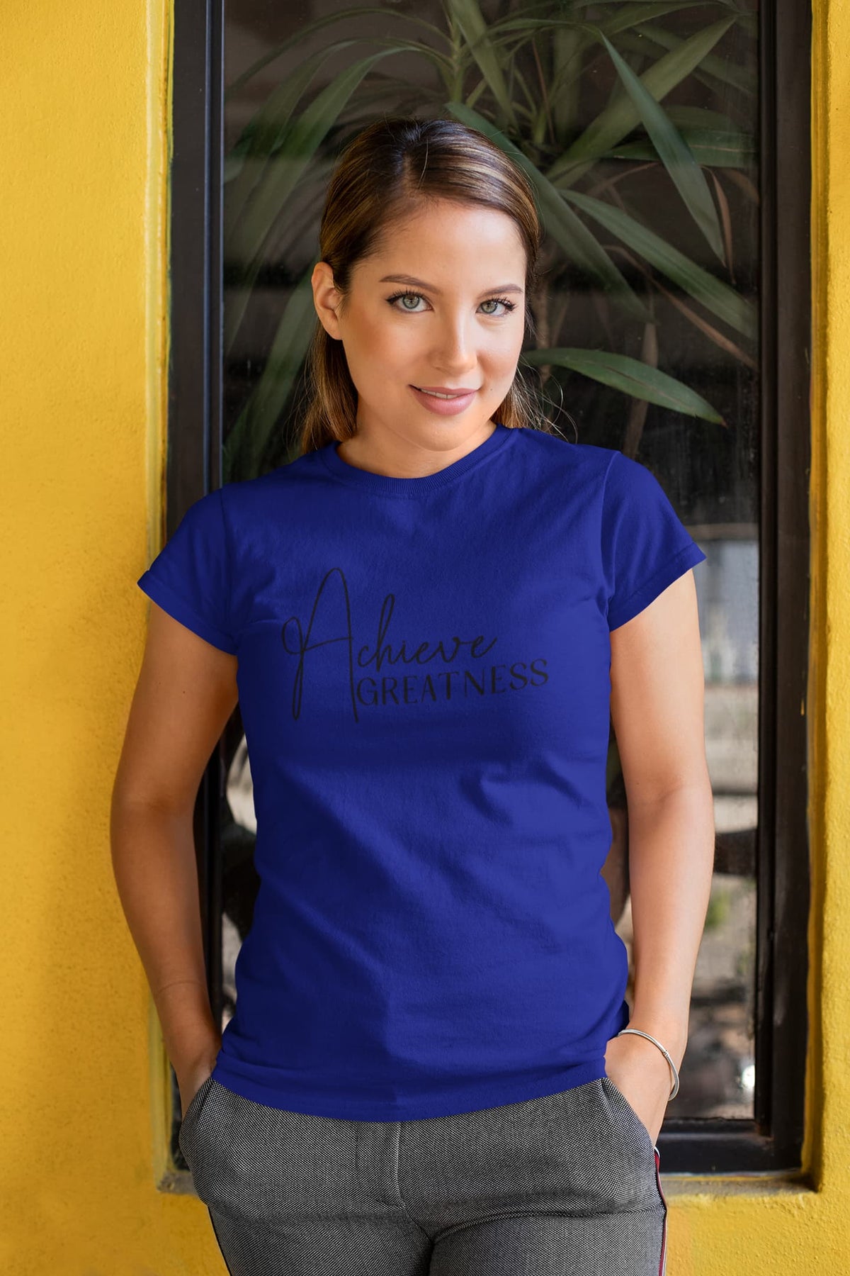 Karavirs® Ascending Royal Blue graphic tee for women India