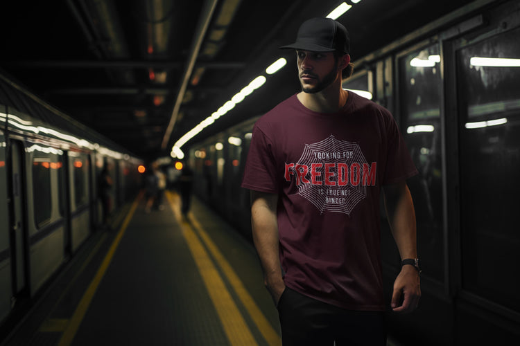 Men’s Burgundy Round Neck T-shirts