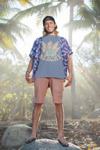 Men's Smoke Blue Round Neck T-shirt