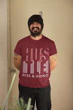 Men's Maroon Round Neck T-shirt