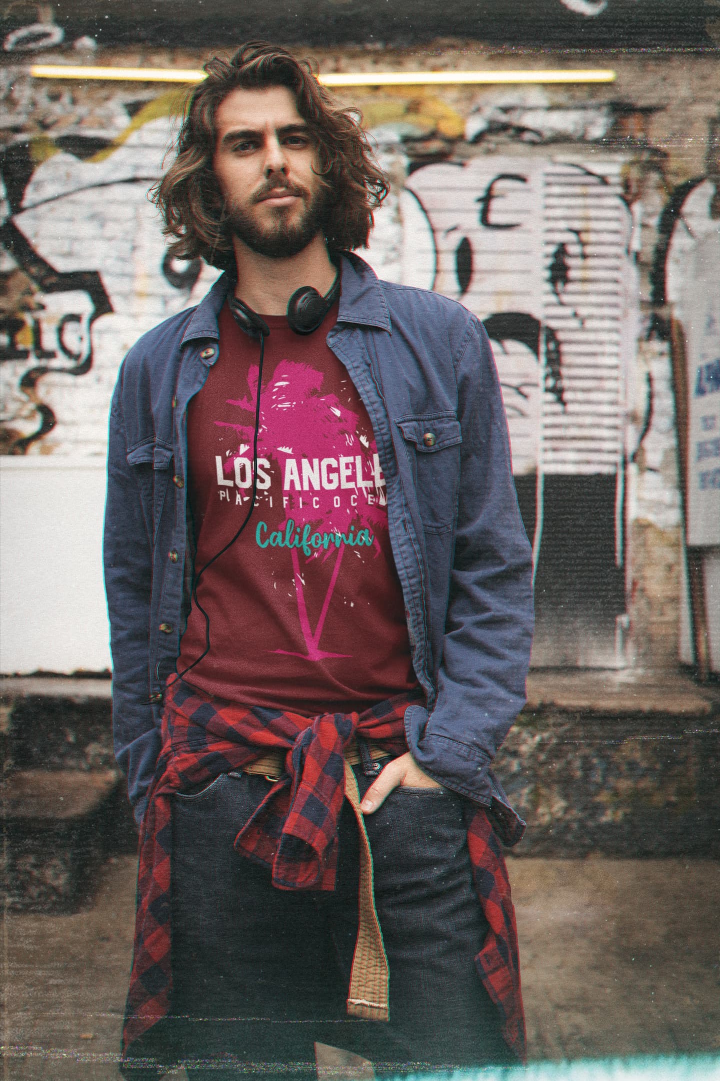 Men's Maroon Round Neck T-shirts