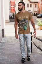 Men's Chocolate Brown Round Neck T-shirt