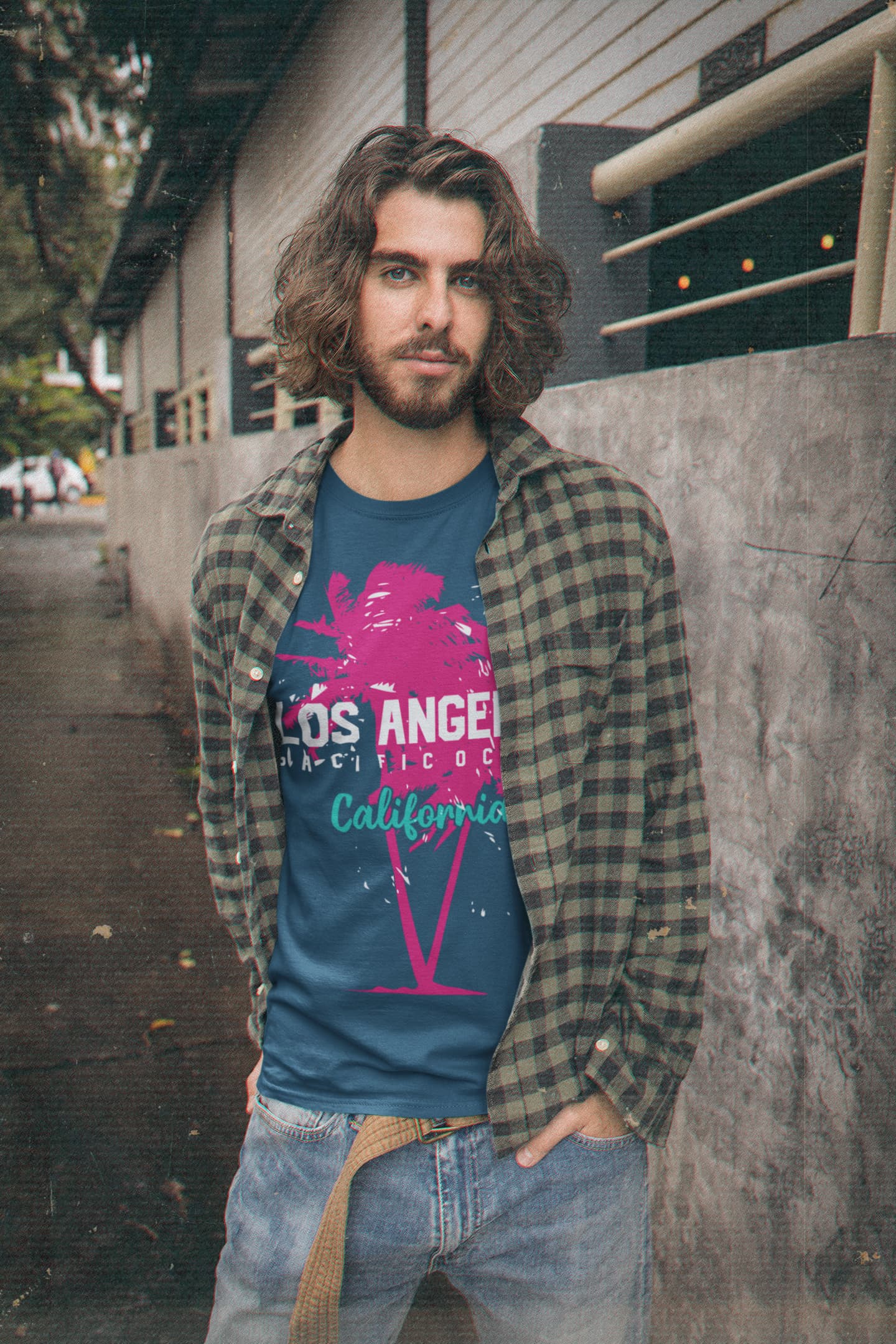 Men's Navy Blue Round Neck T-shirts