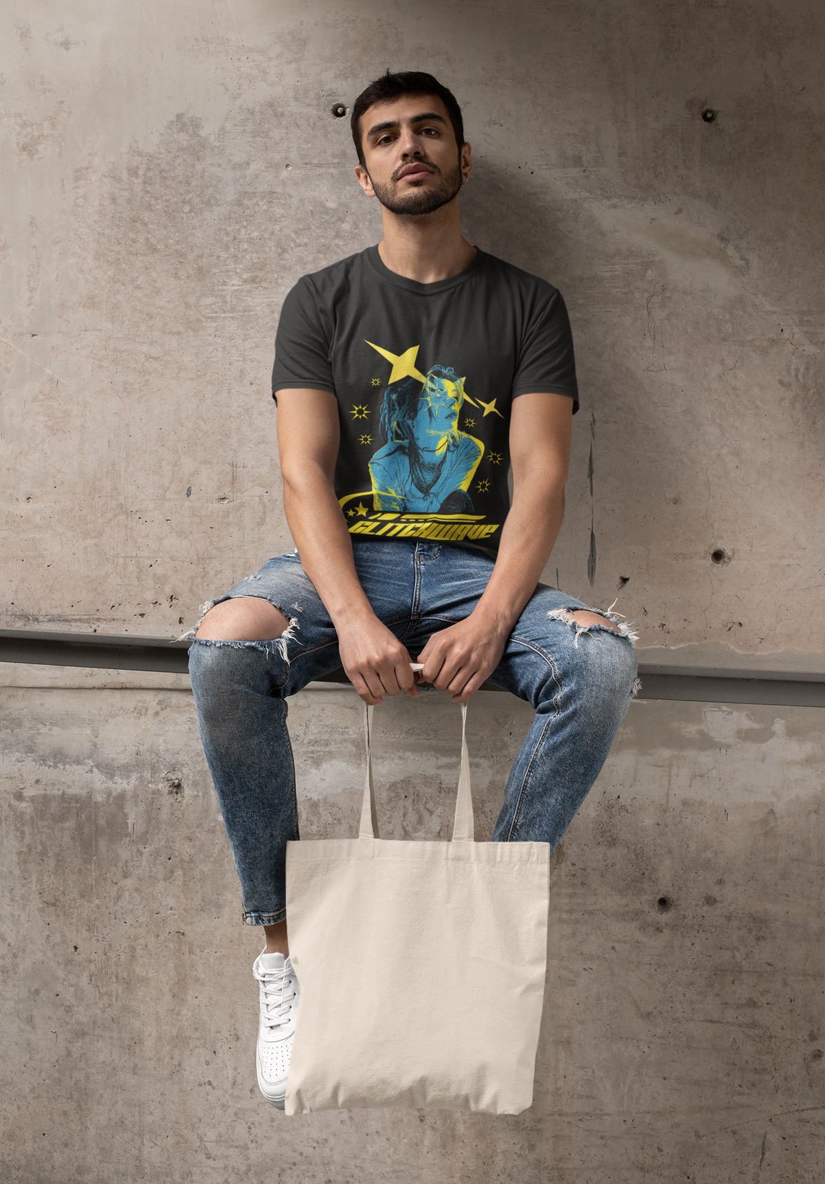 Karavirs® Response Black graphic tee for men India