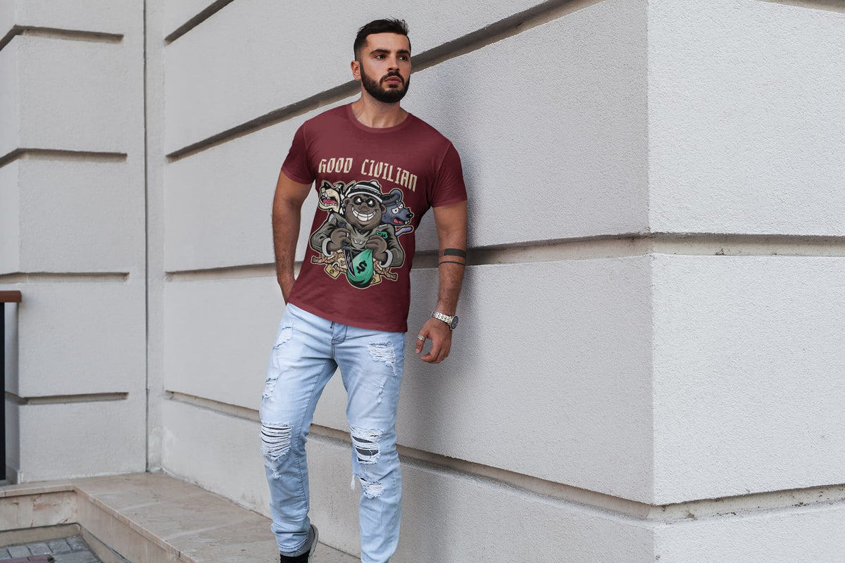 Karavirs® Standard Maroon graphic tee for men India