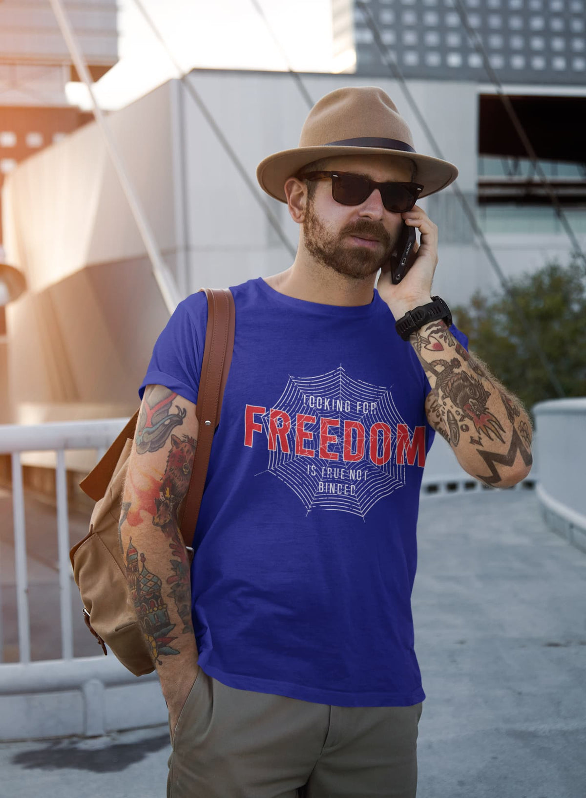 Karavirs® Seeker Royal Blue graphic tee for men India