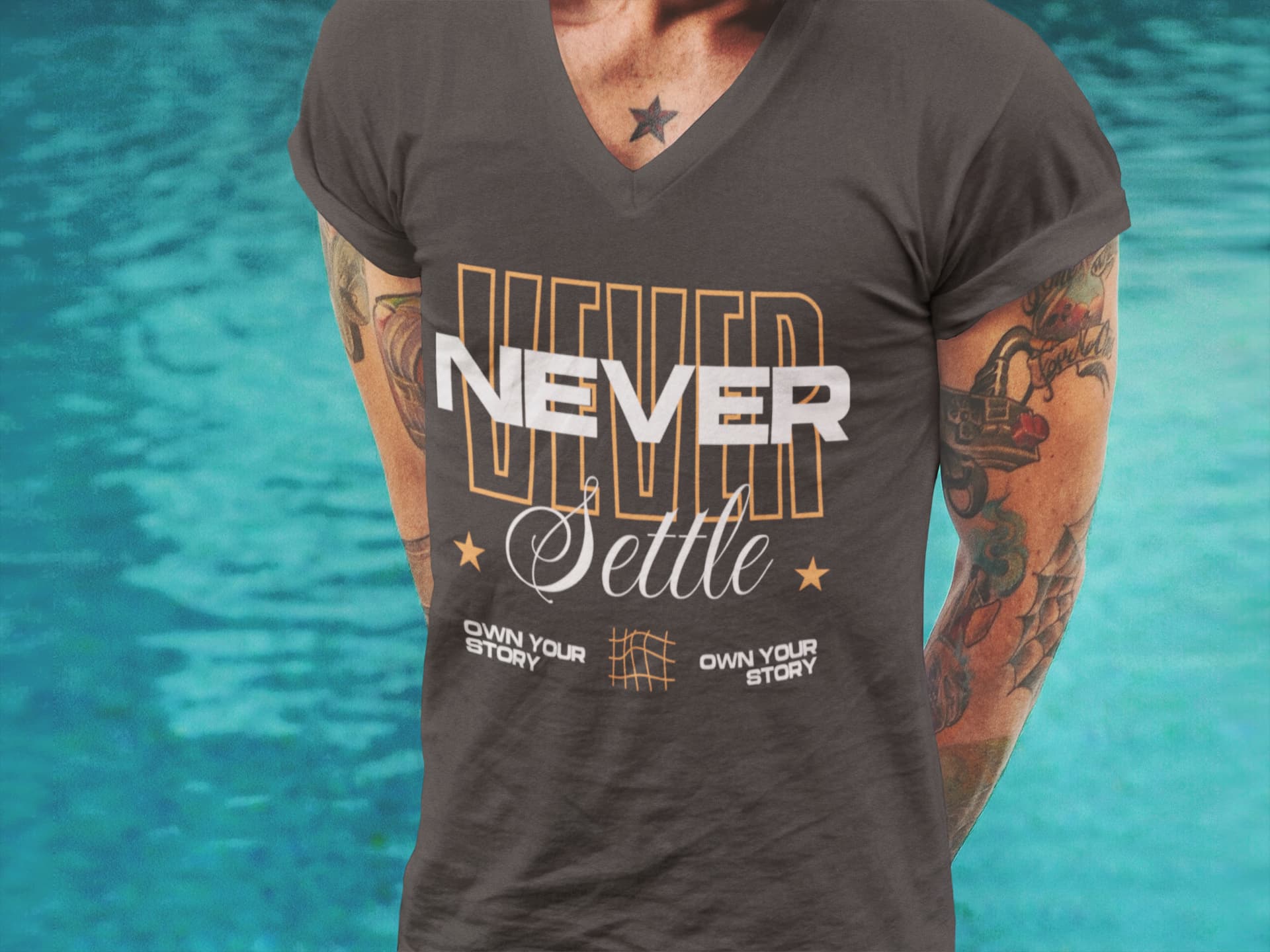 Men's Black V-Neck T-shirts