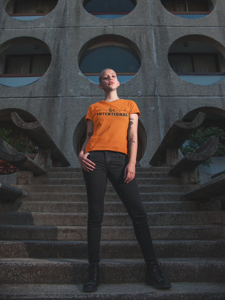 WOMENS ORANGE ROUNDNECK T-SHIRT