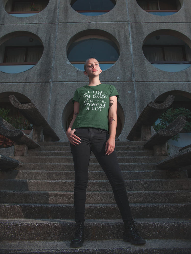 WOMENS OLIVE GREEN ROUNDNECK T-SHIRT