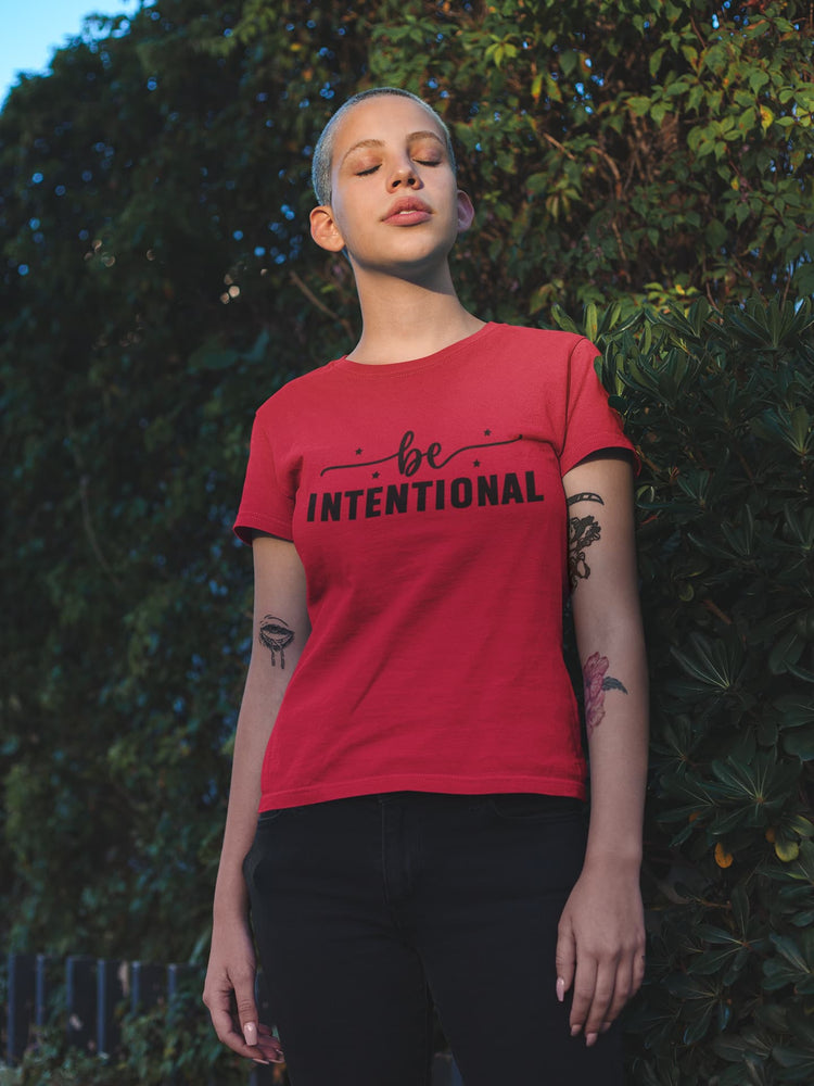WOMENS RED ROUNDNECK T-SHIRT