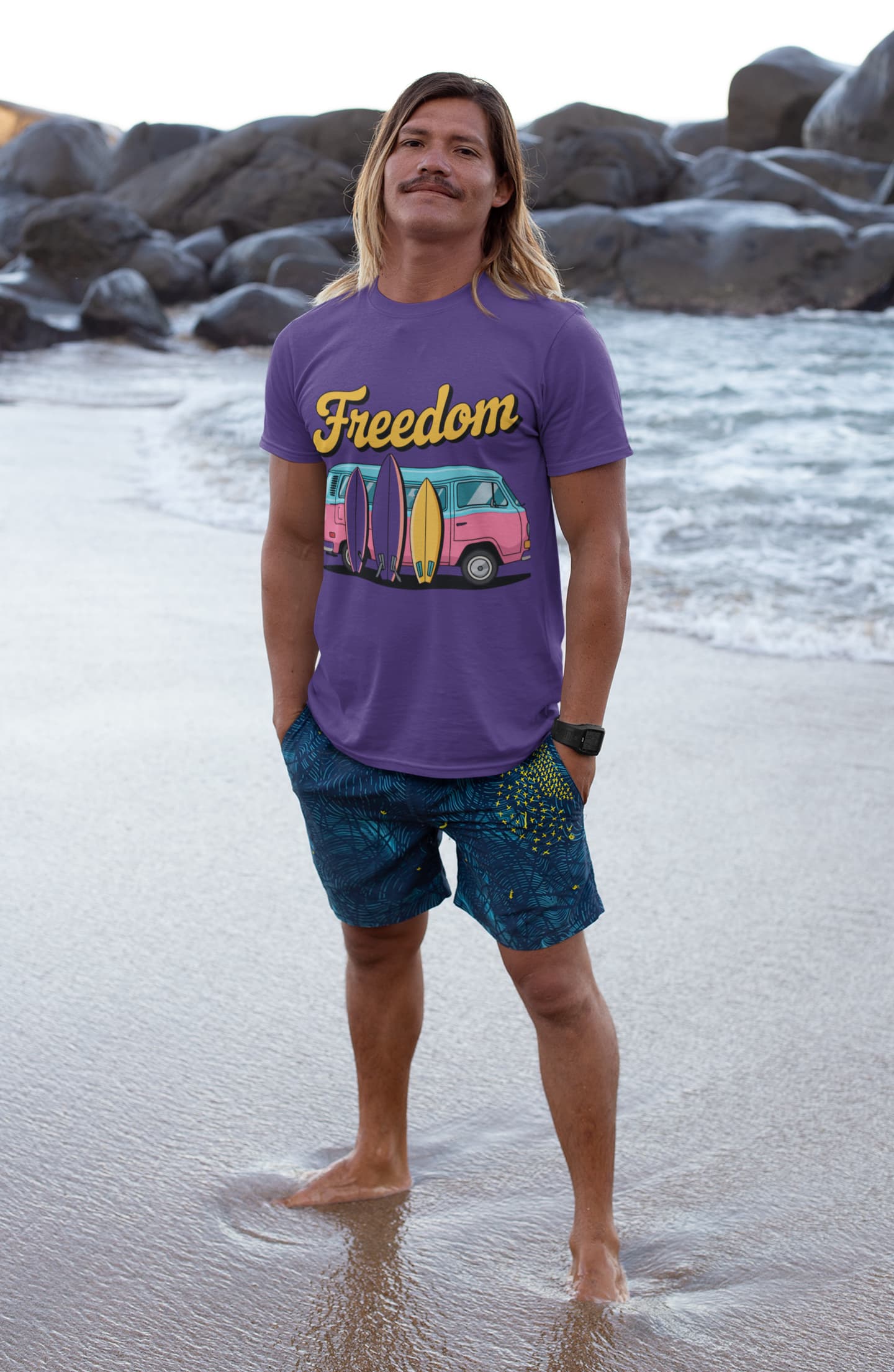 Men’s Purple Round Neck T-shirts