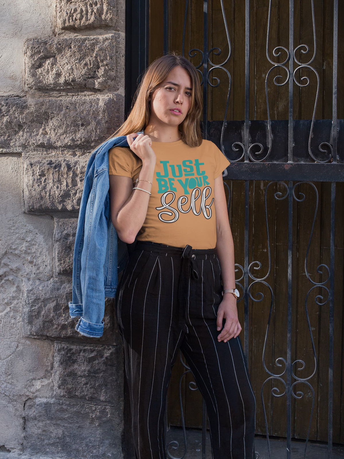 Karavirs® Authentic Mustard Yellow graphic tee for women India