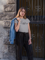 WOMENS MELANGE GREY ROUNDNECK T-SHIRT