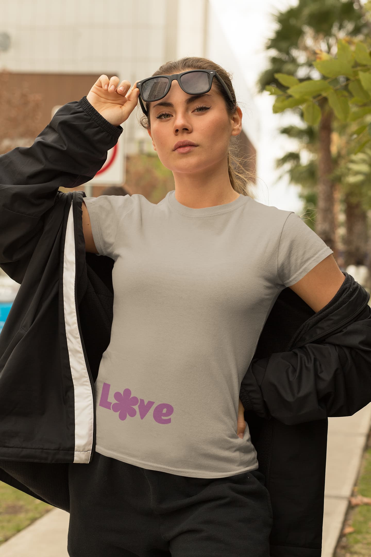 Women's Melange Grey Round Neck T-shirts