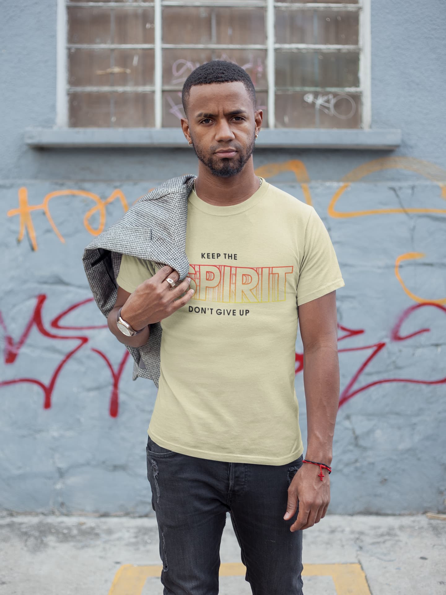 Men's Almond Round Neck T-shirts