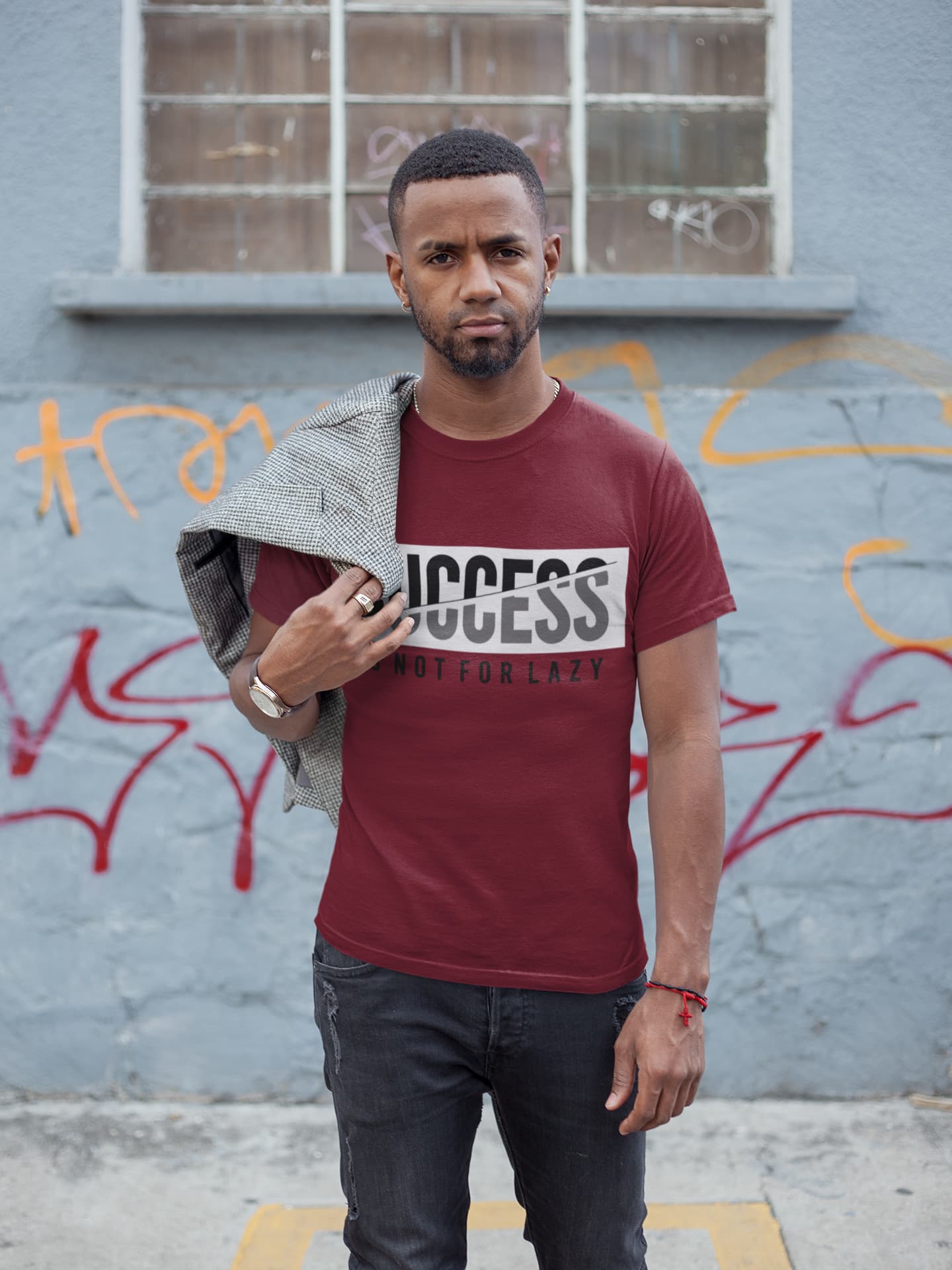 Men's Maroon Round Neck T-shirts