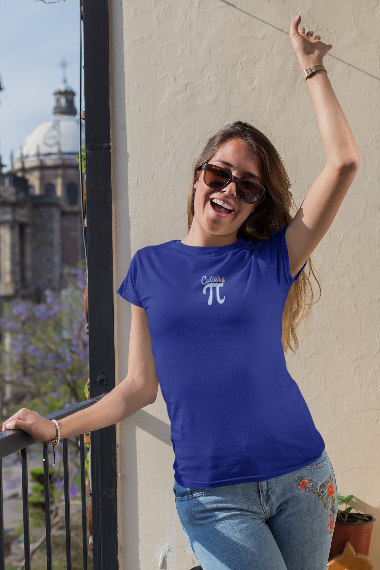 Women's Royal Blue Round Neck T-shirts
