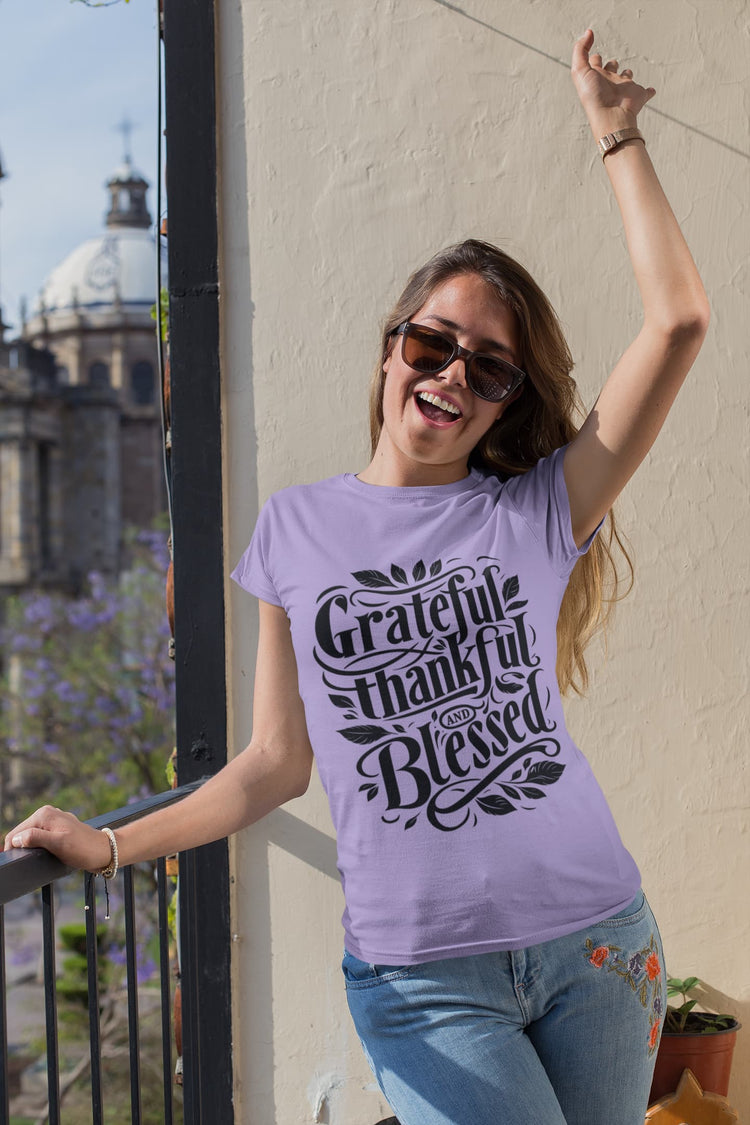 Women’s Iris Lavender Round Neck T-shirts