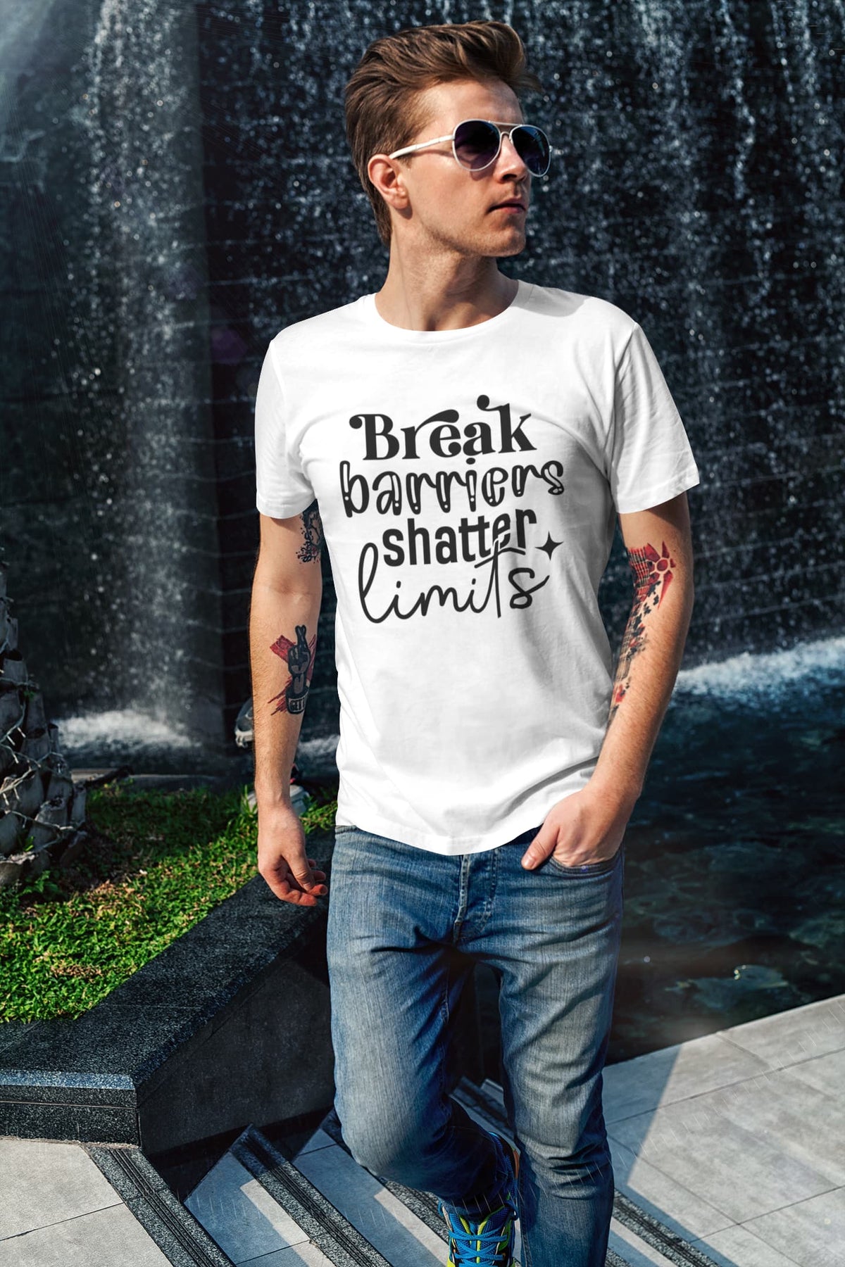 Karavirs® Break White graphic tee for men India